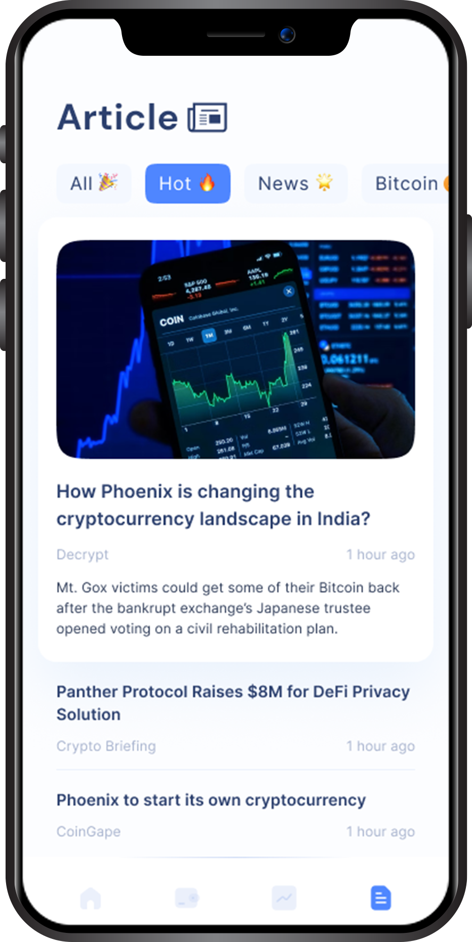 screen preview of phoeniX App